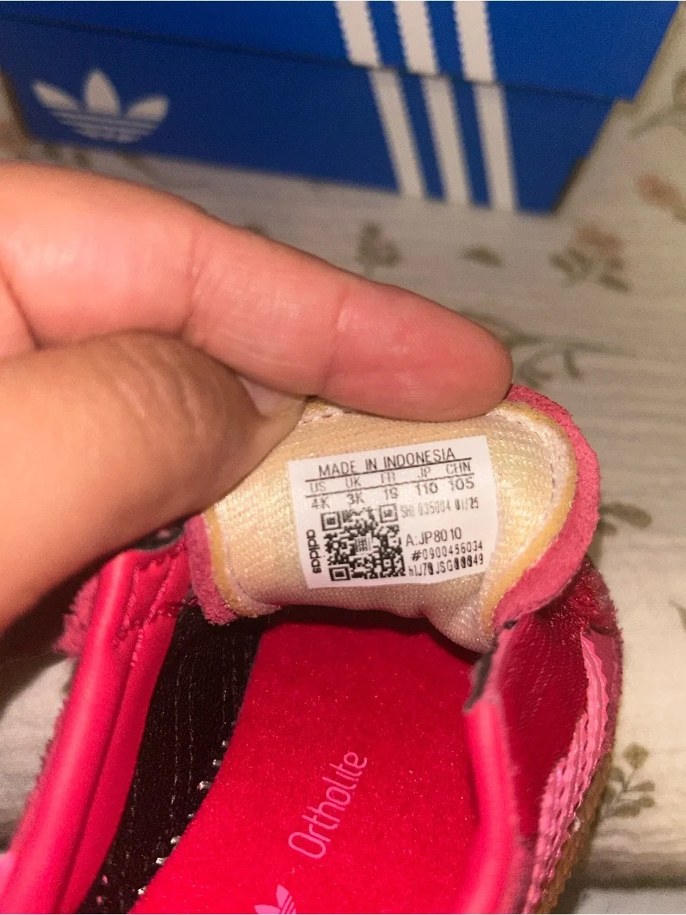 adidas Kids Hot Pink Suede Sneakers with Gum Sole